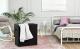 SONGMICS Cos de rufe textil, pliabil, 2 compartimente, saci detasabili, 142L, 60x36x66cm, negru Household NewTrend