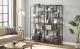 VASAGLE Biblioteca cu forma geometrica, pe 6 nivele, stil industrial, 30x80x180cm, maro rustic si negru Household NewTrend