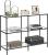 VASAGLE Masa de intrare, pe 3 nivele, blat din sticla securizata, cadru metalic, 30x100x73cm, negru Household NewTrend