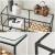VASAGLE Masa de intrare, pe 3 nivele, blat din sticla securizata, cadru metalic, 30x100x73cm, negru Household NewTrend