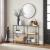 VASAGLE Masa de intrare, pe 3 nivele, blat din sticla securizata, cadru metalic, 30x100x73cm, negru Household NewTrend