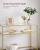 VASAGLE Masa de intrare, pe 2 nivele, blat din sticla securizata, cadru metalic, 35x100x80cm, auriu Household NewTrend
