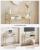 VASAGLE Masa de intrare, pe 2 nivele, blat din sticla securizata, cadru metalic, 35x100x80cm, auriu Household NewTrend