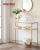 VASAGLE Masa de intrare, pe 2 nivele, blat din sticla securizata, cadru metalic, 35x100x80cm, auriu Household NewTrend