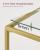 VASAGLE Masa de intrare, pe 2 nivele, blat din sticla securizata, cadru metalic, 35x100x80cm, auriu Household NewTrend