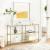 VASAGLE Masa de intrare, pe 3 nivele, blat din sticla securizata, cadru metalic, 30x130x73cm, auriu Household NewTrend