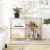 VASAGLE Masa de intrare, pe 3 nivele, blat din sticla securizata, cadru metalic, 30x100x73cm, auriu Household NewTrend