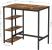 VASAGLE Masa de bar dreptunghiulara cu cadru metalic, 3 rafturi, design industrial, 109x60x100cm, maro vintage si negru Household NewTrend