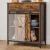 VASAGLE Comoda pentru living sau bucatarie, cu 2 sertare si usa glisanta, rafturi reglabile, stil rustic, 30x70x80cm, maro si negru Household NewTrend