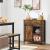 VASAGLE Comoda pentru living sau bucatarie, cu 2 sertare si usa glisanta, rafturi reglabile, stil rustic, 30x70x80cm, maro si negru Household NewTrend