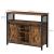 VASAGLE Comoda pentru living sau bucatarie, cu 2 usi glisante, rafturi reglabile, stil rustic, 33x100x80cm, maro si negru Household NewTrend