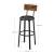 VASAGLE Set 2 scaune de bar cu spatar din PAL, sezut moale tapitat, 39x100x76cm, maro rustic si negru Household NewTrend