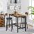 VASAGLE Set 2 scaune de bar cu spatar din PAL, sezut moale tapitat, 39x100x76cm, maro rustic si negru Household NewTrend