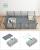 SONGMICS Tarc pentru animale de companie, din plastic, DIY, configurabil, 143x73x46cm, gri Household NewTrend