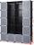 SONGMICS Dulap de depozitare modular, 12 compartimente inchise, 2 sine pentru umerase, 178x143x36cm, negru si alb Household NewTrend