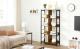 VASAGLE Biblioteca cu rafturi deschise, 8 compartimente, design industrial, 80x33x149cm, maro retro si negru Household NewTrend