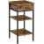 VASAGLE Noptiera inalta cu sertar si 2 rafturi de depozitare, stil industrial, 35x35x70cm, maro rustic si negru Household NewTrend