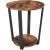 VASAGLE Masa de cafea rotunda cu cadru de otel, stil industrial, 50x57cm, maro rustic si negru Household NewTrend