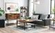 VASAGLE Masa de cafea patrata, cadru otel si polita de depozitare, stil industrial, 80x80x45cm, maro rustic si negru Household NewTrend
