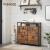 VASAGLE Dulap pantofi din MDF cu ​​4 usi basculante, pentru 12-20 perechi, 98x30x95cm, maro rustic si negru Household NewTrend
