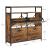 VASAGLE Dulap pantofi din MDF cu ​​4 usi basculante, pentru 12-20 perechi, 98x30x95cm, maro rustic si negru Household NewTrend