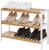 SONGMICS Raft de depozitare din bambus, cu 3 niveluri, 26x70x55cm, alb si maro Household NewTrend