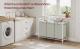 VASAGLE Cos de rufe, 3 compartimente, saci de rufe detasabili, raft, cadru metalic, 3x38L, 93x33x72 cm, alb Household NewTrend