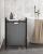 VASAGLE Cos de rufe, sac de rufe detasabil, raft, cadru metalic, 65L, 50x33x72 cm, negru si gri Household NewTrend