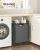 VASAGLE Cos de rufe, sac de rufe detasabil, raft, cadru metalic, 65L, 50x33x72 cm, negru si gri Household NewTrend