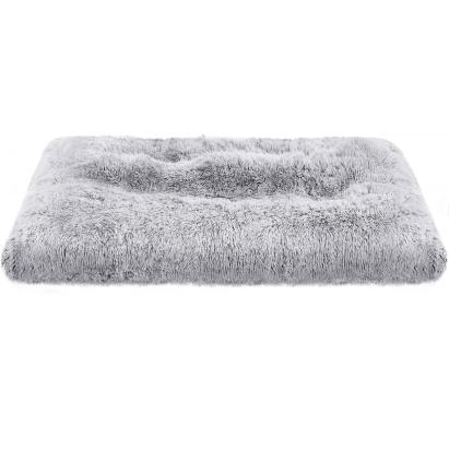 FEANDREA Pat pufos pentru caini sau pisici, captuseala moale cu fir lung, lavabil la masina, XL, 110x73cm, gri deschis Household NewTrend