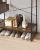 VASAGLE Raft pentru haine cu suport pentru pantofi, 5 polite, 6 carlige laterale, 45x120x160cm, maro rustic si negru Household NewTrend