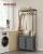 VASAGLE Cos de rufe, 2 compartimente, saci de rufe detasabili, 2 rafturi, tija umerase, 2x46L, 73x33x177cm, gri Household NewTrend