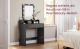 VASAGLE Masa de toaleta cu iluminare LED, cu oglinda, luminozitate reglabila, cu 2 sertare, 80x40x145cm, negru Household NewTrend