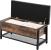 VASAGLE Pantofar de lemn cu spatiu de depozitare tip banca, cu sezut captusit si polita depozitare, stil industrial, 100x40x47cm, maro rustic si negru Household NewTrend