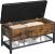 VASAGLE Pantofar de lemn cu spatiu de depozitare tip banca, cu sezut captusit si polita depozitare, stil industrial, 100x40x47cm, maro rustic si negru Household NewTrend