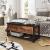 VASAGLE Pantofar de lemn cu spatiu de depozitare tip banca, cu sezut captusit si polita depozitare, stil industrial, 100x40x47cm, maro rustic si negru Household NewTrend