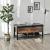 VASAGLE Pantofar de lemn cu spatiu de depozitare tip banca, cu sezut captusit si polita depozitare, stil industrial, 100x40x47cm, maro rustic si negru Household NewTrend