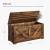 VASAGLE Banca de depozitare tip cufar, cu 2 balamale de siguranta, stil hambar, 40x100x46cm, maro rustic Household NewTrend