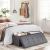 SONGMICS Taburet pliabil cu sezut moale, spatiu de depozitare 131litri, maxim 300kg, 110x38x38cm, gri inchis Household NewTrend