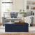 SONGMICS Taburet pliabil cu sezut moale, spatiu de depozitare 131litri, maxim 300kg, 110x38x38cm, albastru inchis Household NewTrend