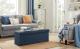 SONGMICS Taburet pliabil cu sezut moale, spatiu de depozitare 131litri, maxim 300kg, 110x38x38cm, albastru inchis Household NewTrend