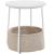 VASAGLE Masuta de cafea rotunda cu cos de stofa, stil modern, 45x50cm, alb cu bej Household NewTrend
