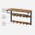 VASAGLE Raft de perete tip cuier, 10 carlige detasabile, sina pentru haine, 30x65x42cm, maro rustic si negru Household NewTrend