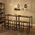VASAGLE Set masa de bar cu 2 scaune, cadru din otel, blat lemn, design industrial, 100x40x90cm, maro rustic si negru Household NewTrend