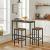 VASAGLE Set masa de bar cu 2 scaune, cadru din otel, blat lemn, design industrial, 100x40x90cm, maro rustic si negru Household NewTrend