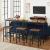 VASAGLE Set masa de bar cu 2 scaune, cadru din otel, blat lemn, design industrial, 100x40x90cm, maro rustic si negru Household NewTrend