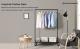 SONGMICS Suport pentru haine, cu raft si sina de agatat, cadru metalic, cu roti, 100x49x163cm, industrial, negru Household NewTrend