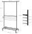SONGMICS Suport pentru haine, cu raft si 2 sine de agatat, cadru metalic, cu roti, 130x49x198cm, industrial, negru Household NewTrend