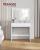 VASAGLE Masa de toaleta cu oglinda, iluminare LED, 2 sertare si 3 compartimente deschise, 80x40x140cm, modern, alb Household NewTrend