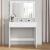 VASAGLE Masa de toaleta cu oglinda, iluminare LED, 2 sertare si 3 compartimente deschise, 80x40x140cm, modern, alb Household NewTrend